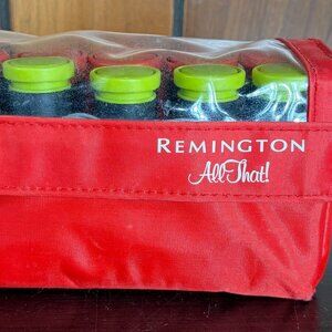 Remington "All That" Hot Roller Hair Pageant 10 Curlers Red Travel Case W/ Clips
